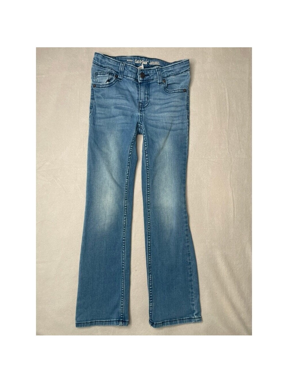 Cat & Jack Bootcut Jeans Size 7 – Super Stretch Blue Denim Kids Pants